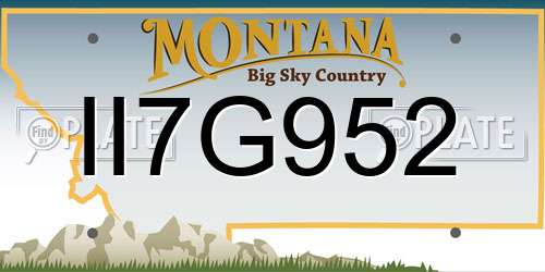 II7G952 Montana License Plate