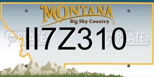 II7Z310 Montana License Plate