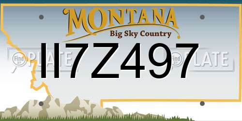 II7Z497 Montana License Plate