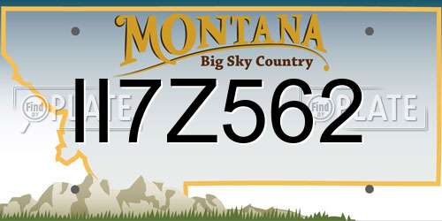 II7Z562 Montana License Plate