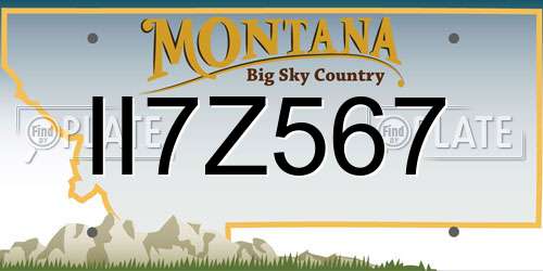 II7Z567 Montana License Plate