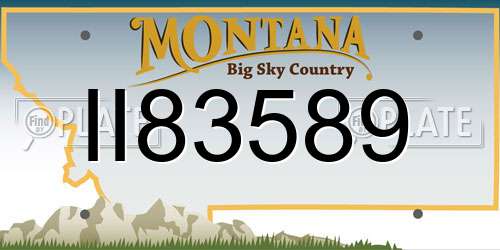 II83589 Montana License Plate