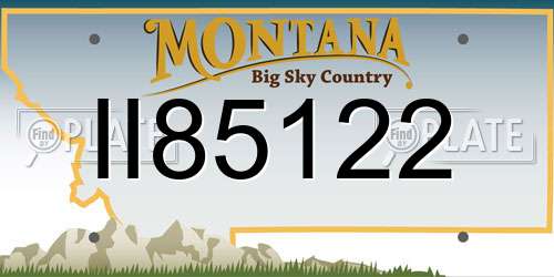 II85122 Montana License Plate