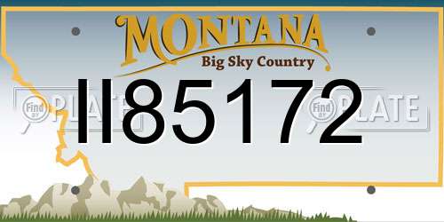 II85172 Montana License Plate