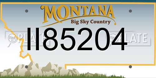 II85204 Montana License Plate