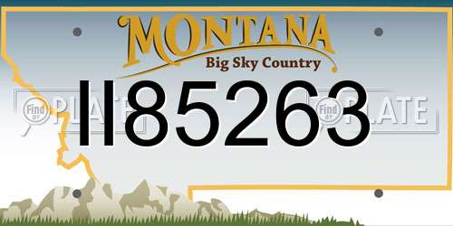 II85263 Montana License Plate