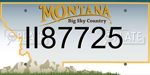 II87725 Montana License Plate
