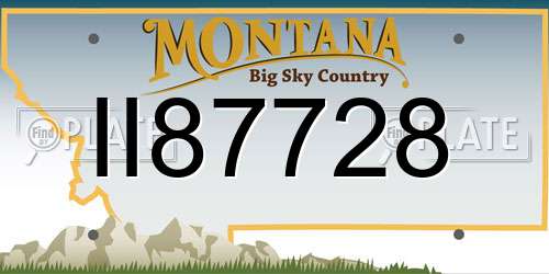 II87728 Montana License Plate