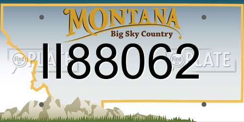 II88062 Montana License Plate