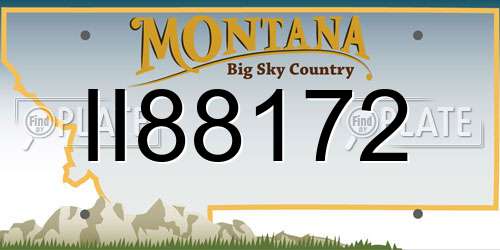 II88172 Montana License Plate