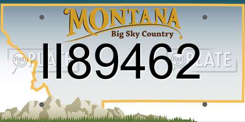 II89462 Montana License Plate
