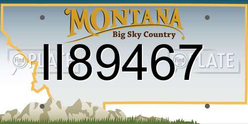 II89467 Montana License Plate