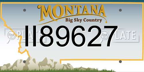II89627 Montana License Plate