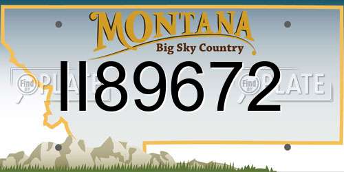 II89672 Montana License Plate