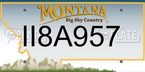 II8A957 Montana License Plate
