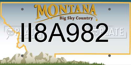 II8A982 Montana License Plate