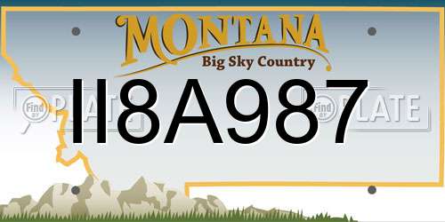 II8A987 Montana License Plate