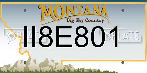 II8E801 Montana License Plate