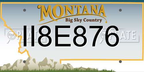 II8E876 Montana License Plate