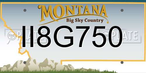 II8G750 Montana License Plate
