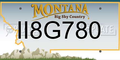 II8G780 Montana License Plate