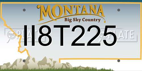 II8T225 Montana License Plate