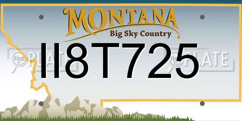 II8T725 Montana License Plate