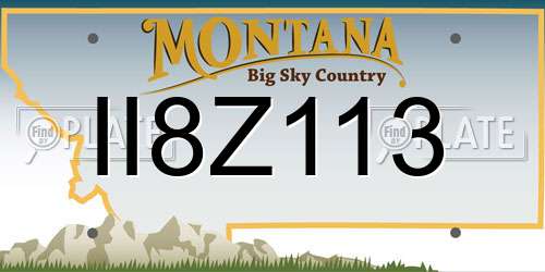 II8Z113 Montana License Plate
