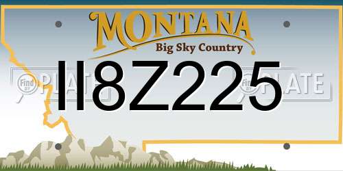 II8Z225 Montana License Plate