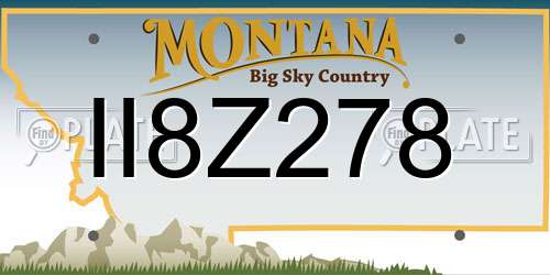 II8Z278 Montana License Plate