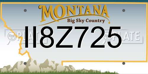II8Z725 Montana License Plate