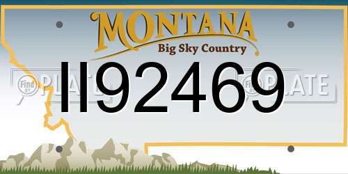 II92469 Montana License Plate