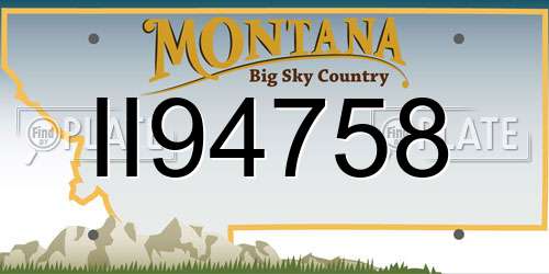 II94758 Montana License Plate
