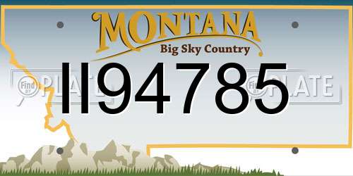 II94785 Montana License Plate