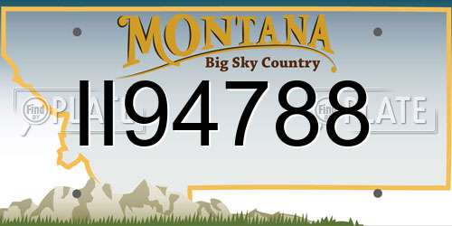 II94788 Montana License Plate