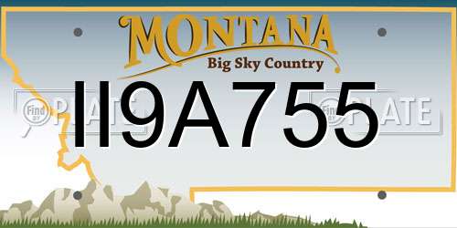 II9A755 Montana License Plate