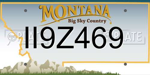 II9Z469 Montana License Plate