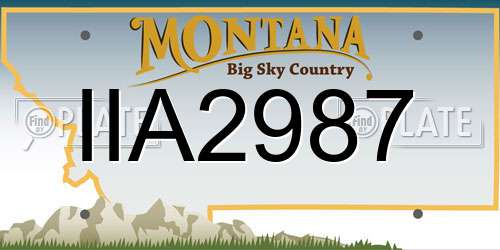 IIA2987 Montana License Plate