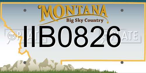 IIB0826 Montana License Plate
