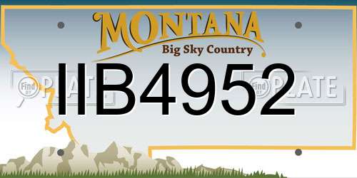IIB4952 Montana License Plate
