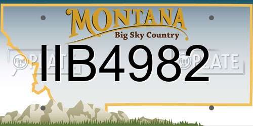 IIB4982 Montana License Plate