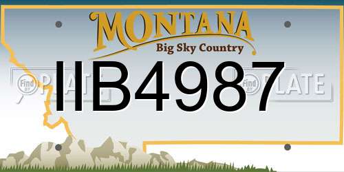 IIB4987 Montana License Plate