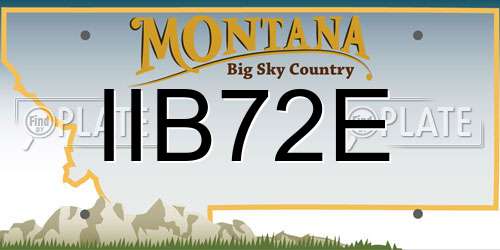 IIB72E Montana License Plate