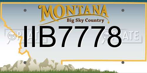 IIB7778 Montana License Plate