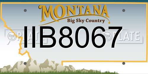IIB8067 Montana License Plate