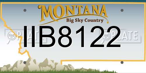 IIB8122 Montana License Plate