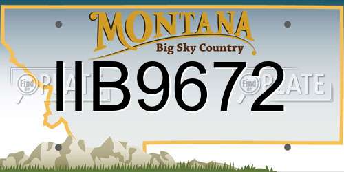 IIB9672 Montana License Plate