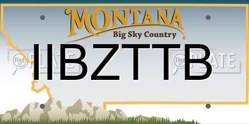 IIBZTTB Montana License Plate
