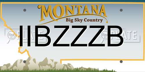 IIBZZZB Montana License Plate