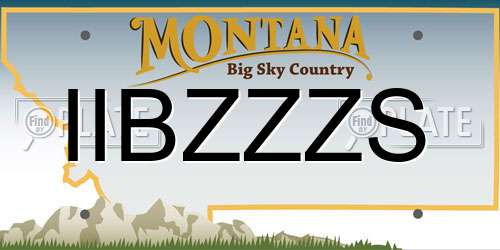 IIBZZZS Montana License Plate